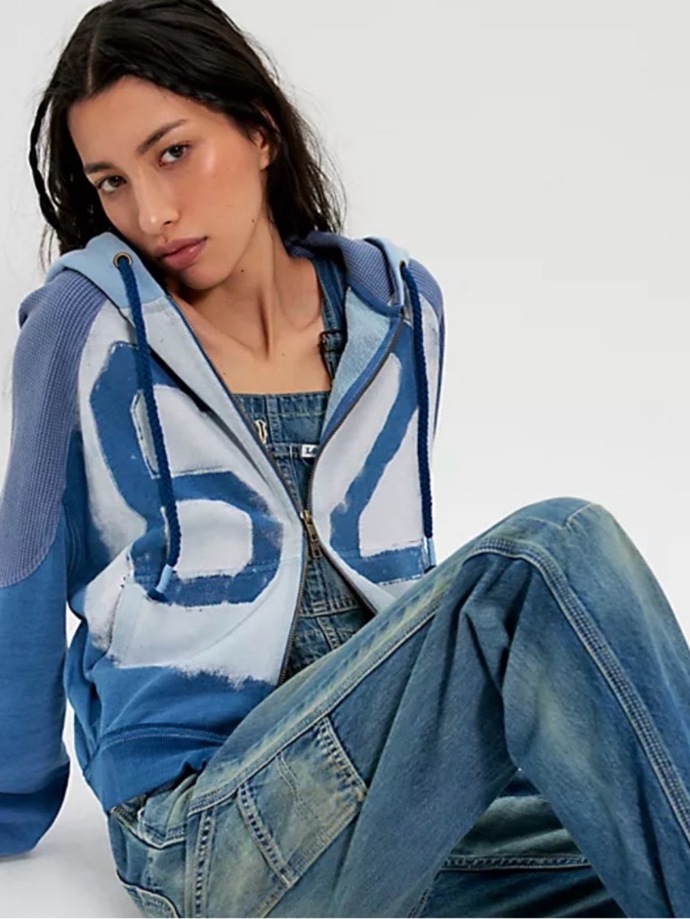 NWT! Free People We The Free Wild Blues Hoodie Sz XS